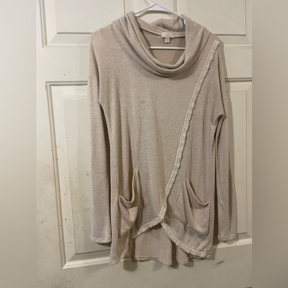 Nice Rayon Blend Cowl Neck Long Sleeve Front Pockets Pullover Small by C - Picture 1 of 4